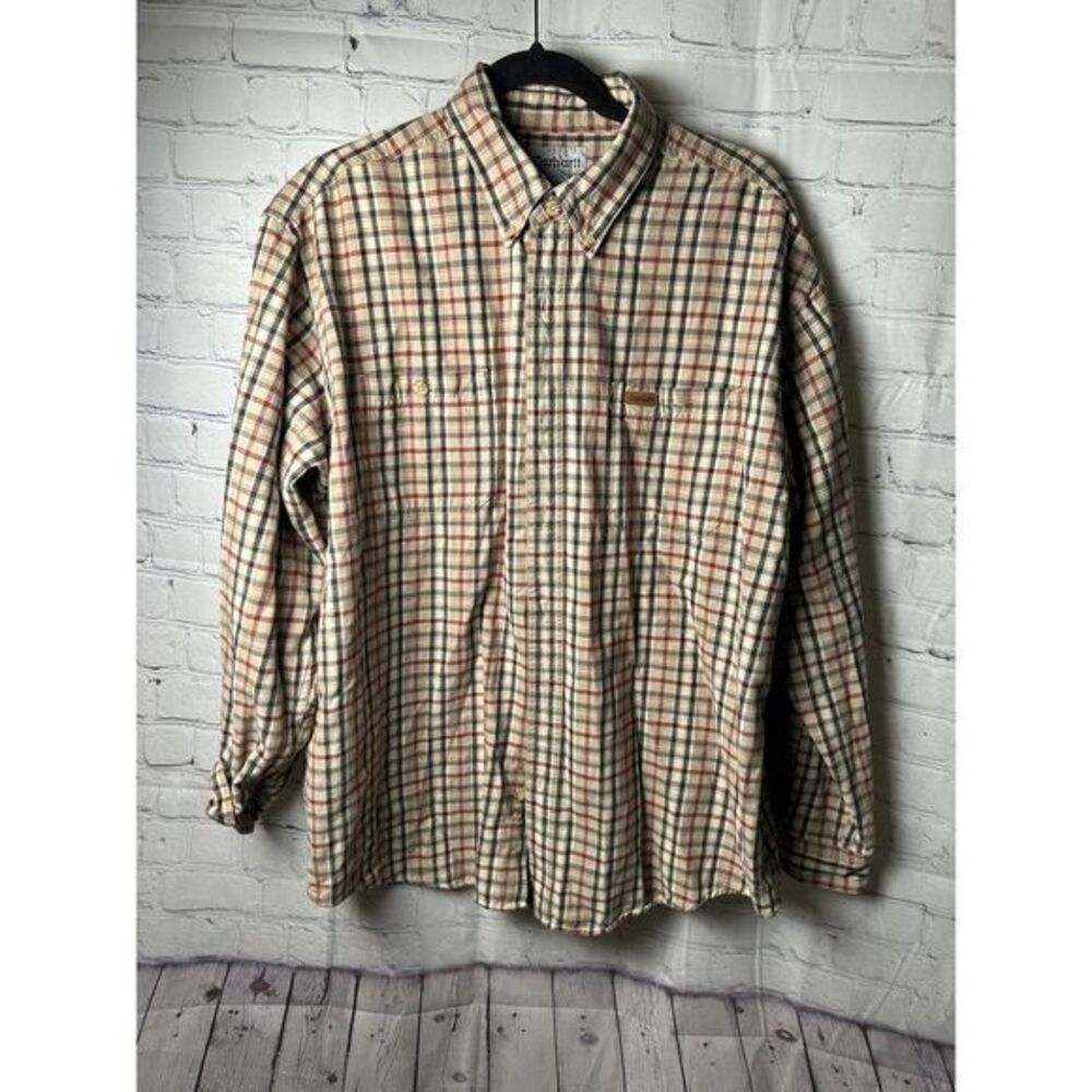 Carhartt Classic Plaid Button-Down Shirt Casual‎ Workwear Long Sleeve